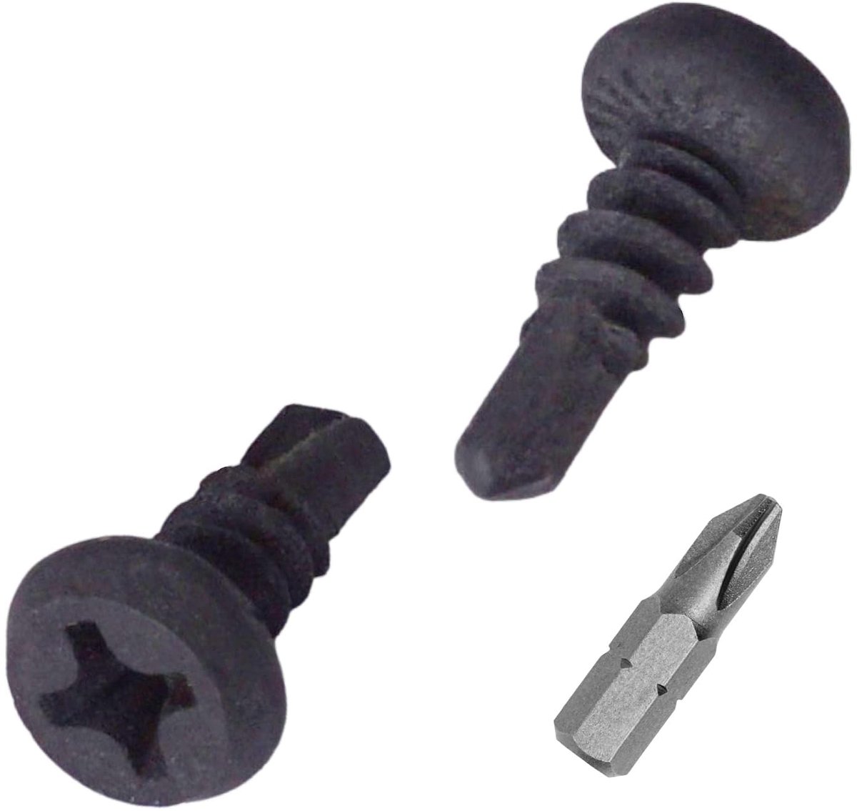 Zelfborende schroeven 3,9 x 11 mm, zwarte fosfaatafwerking, kruiskop met kruiskop, zelftappende schroeven