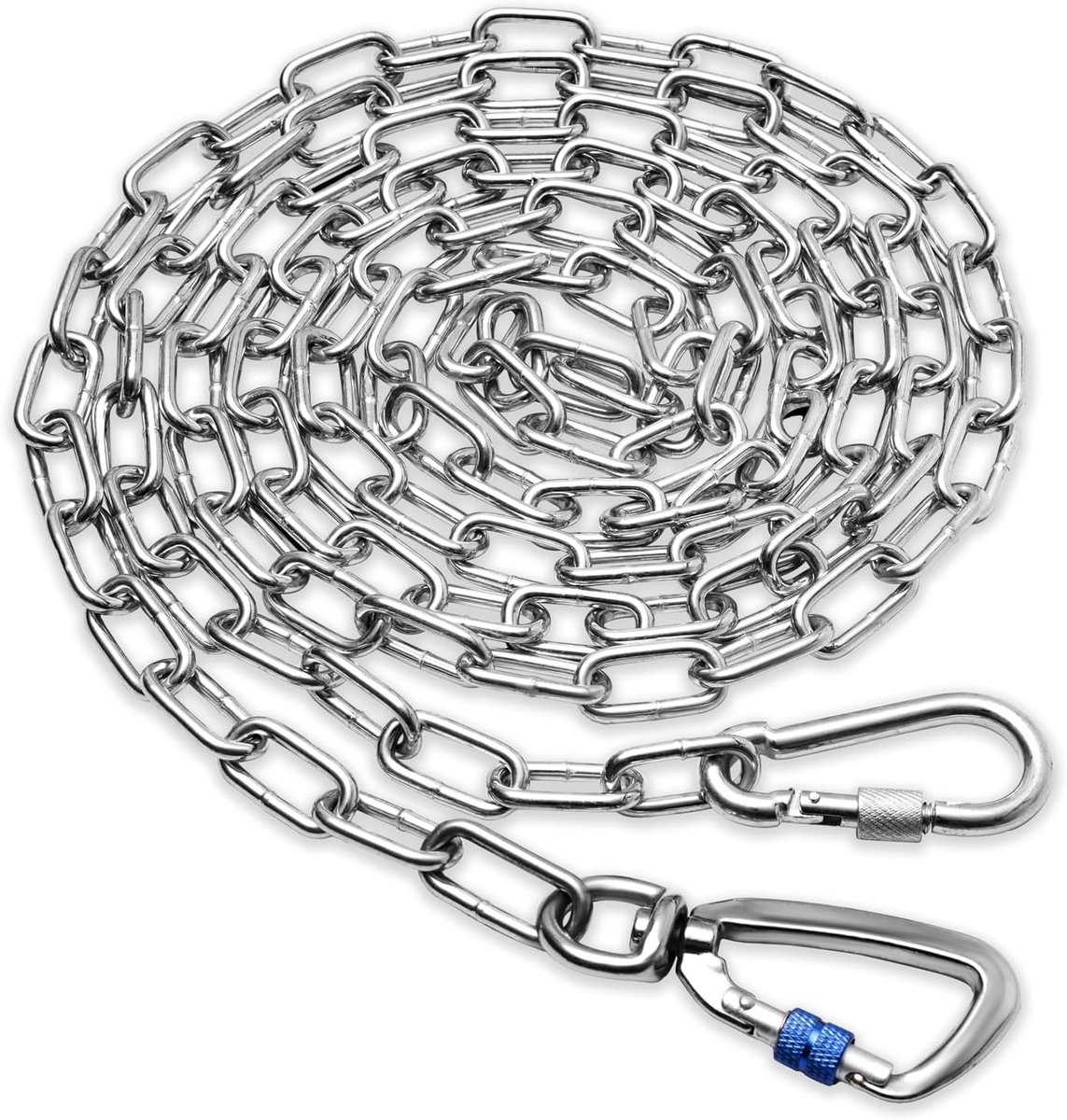 Duty hondenketting voor tuin - 10 ft metalen hondenketting riem kauwbestendig, lange hondenriem voor buiten met sterke draaibare haak, outdoor hondenloper voor kamperen, hondenbindkabel voor