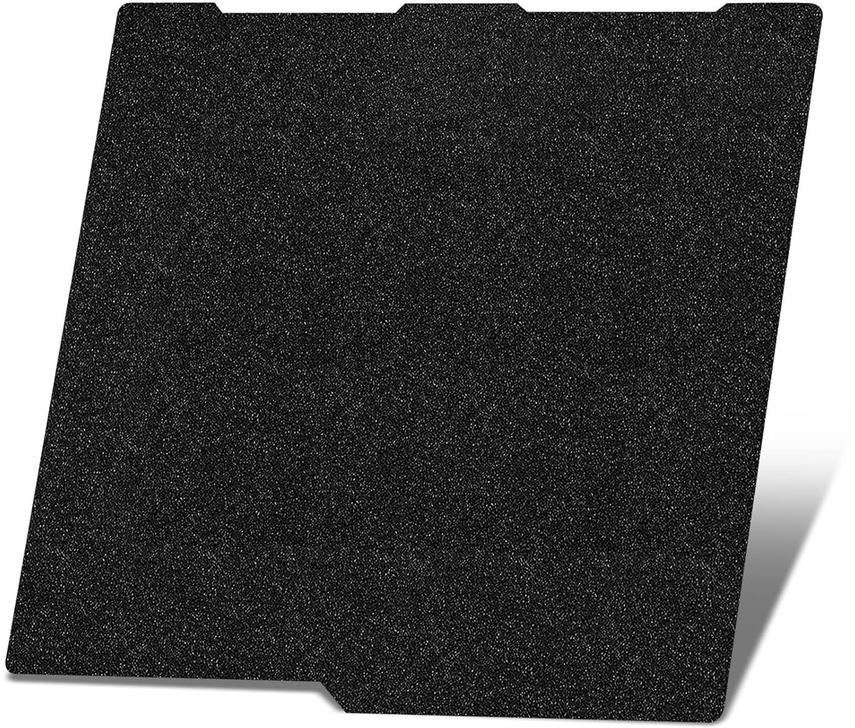 3 Bouwplaat, 256 x 268 mm, afneembaar verwarmingsbed, aan beide zijden gestructureerde plaat, PEI-folie, uitstekende hechting, flexibele verenstalen plaat voor Anycubic Kobra 3 3D-printer (zwart