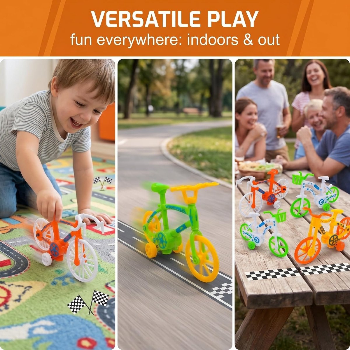 6-delige mini-vingerfietsspeelgoed, miniatuur mountainbikes met willekeurige kleuren, vingerbike voor kinderen, ideaal cadeau voor verjaardag en verzameling