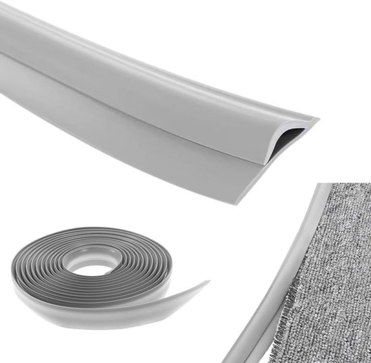PVC Overgangsprofiel - Zelfklevend met 3M Lijm - Voor Tapijt en Vloerovergangen