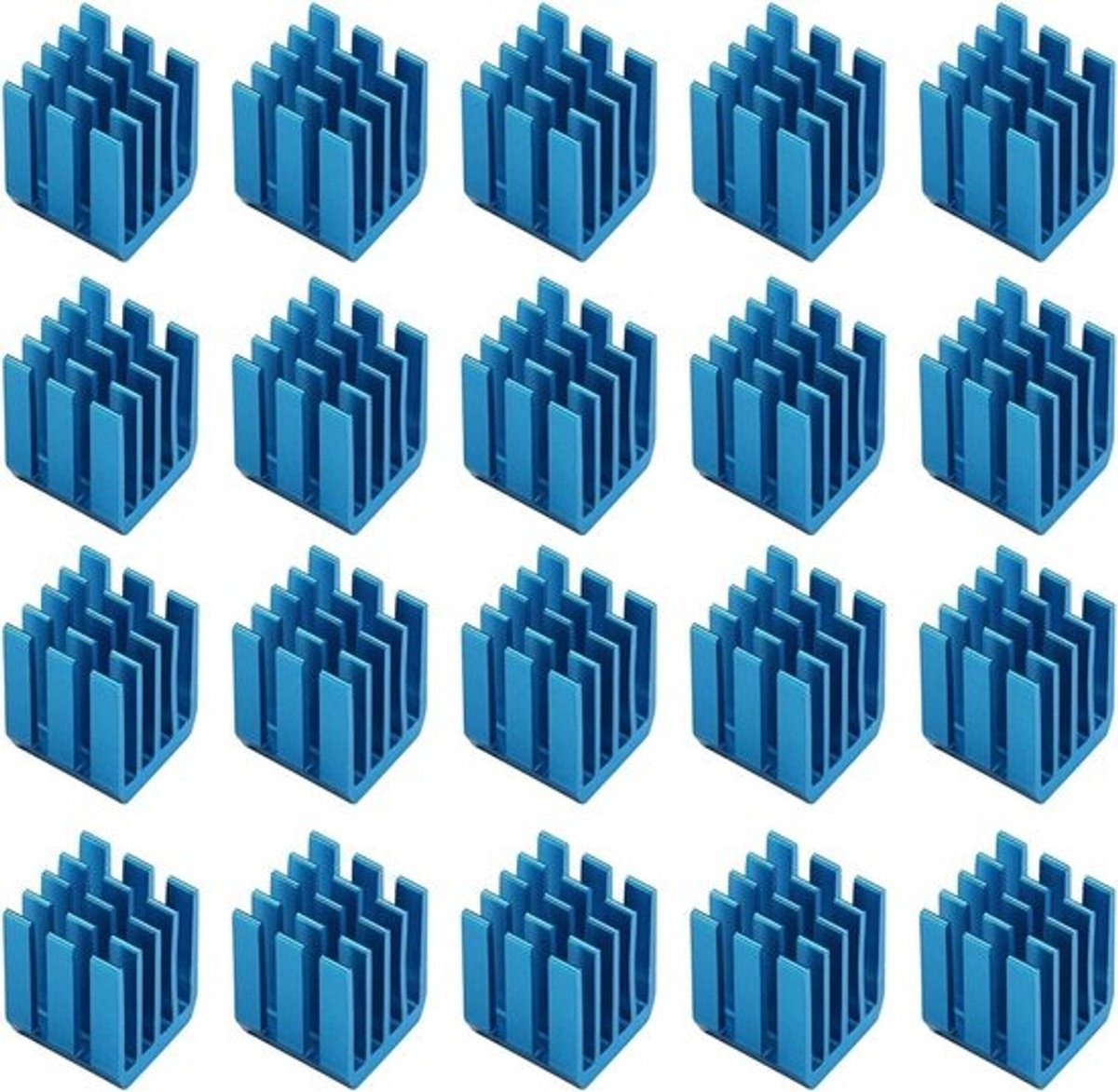Allecto - Stappenmotor Koelbak - Chip Koeling Radiator - Geleidende Zelfklevende - 3D Printer - TMC2130 TMC2100 A4988 DRV8825 TMC2208 - Geschikt voor 20 Stuks - Blauw 9x9x12mm