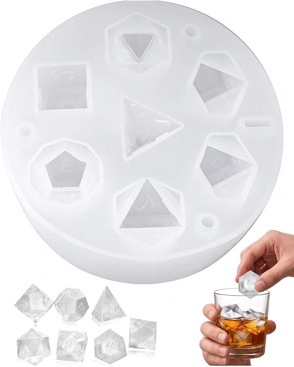 Mal epoxyhars, 1 stuk, 3D-vorm van polyhedral, flexibel, transparant, voor doe-het-zelfprojecten, nauwkeurige vorm zonder luchtbellen voor bordspel