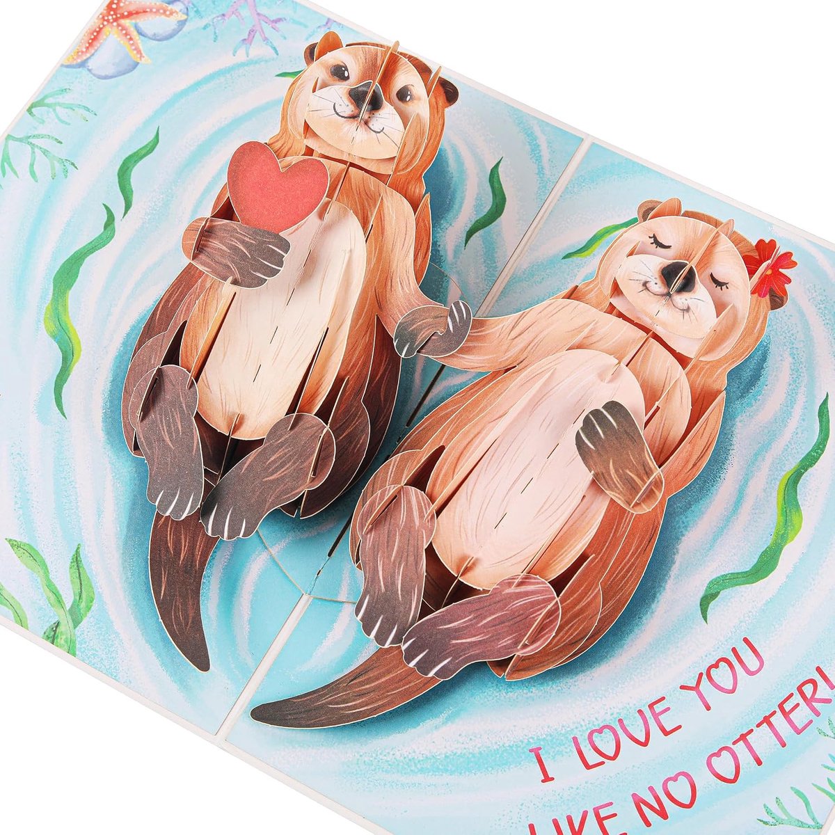 Otter Half 3D pop-up verjaardagskaart voor vrouw, echtgenoot, paar, grappige verjaardagskaart - voor vriendin, vriendje | met berichtnotitie en envelop | Maat 17,7 x 13,2 cm