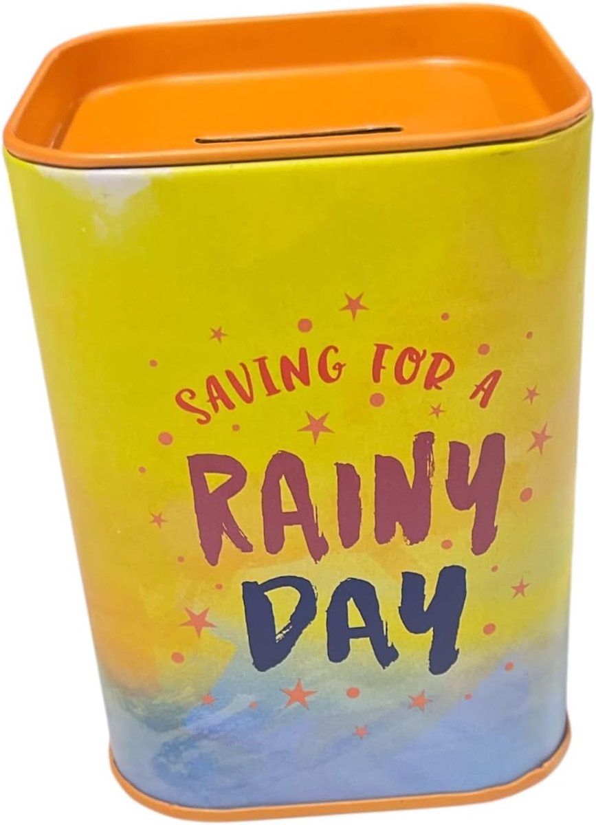 Spaarpot voor kinderen in levendige kleuren, origineel deksel, spaarpot voor pennen (Saving for a Rainy Day)