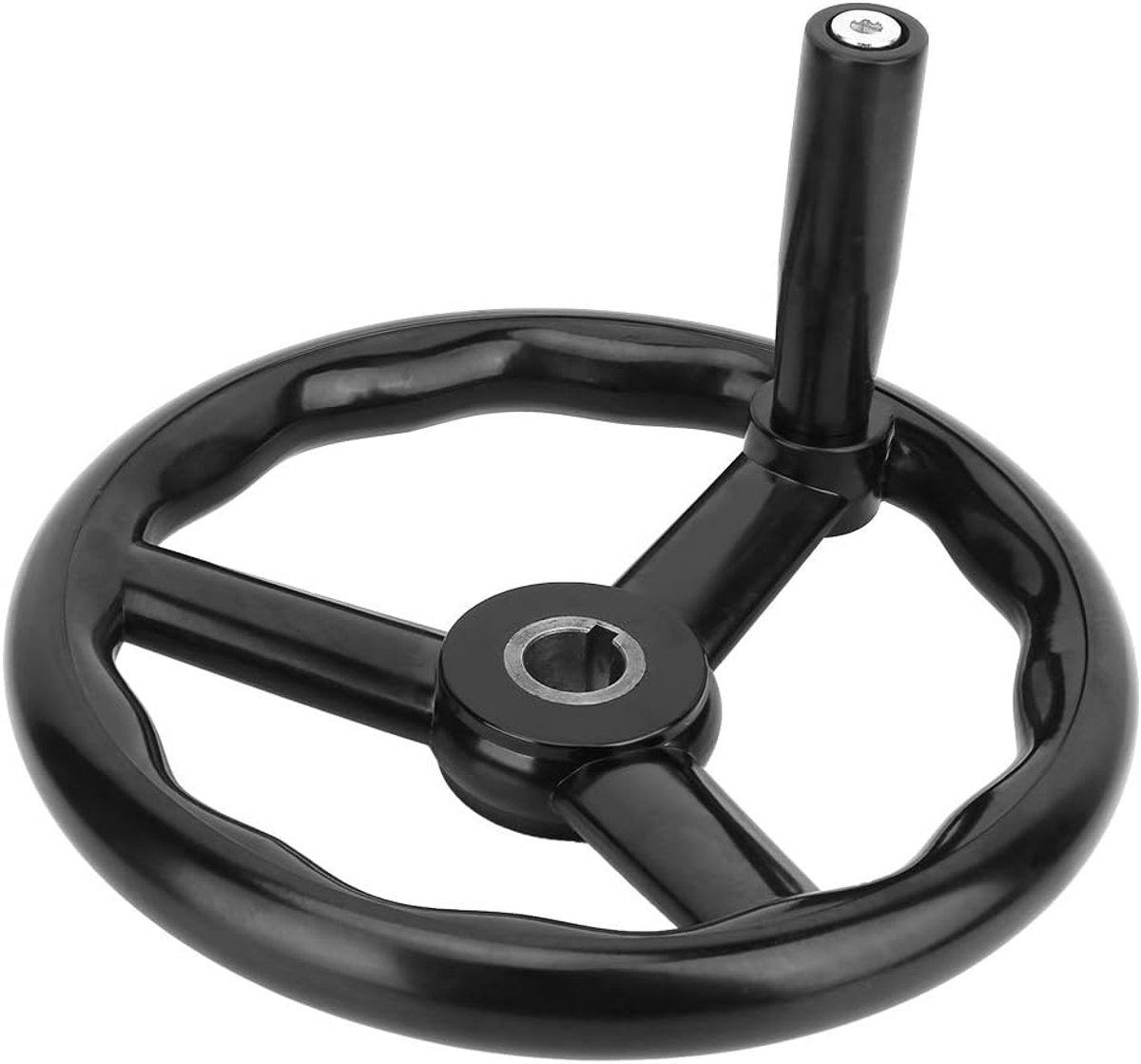 250 * 25 Mm Zwart Antislip Bakeliet Handwiel, 3 Spaaks Draaibankhandwiel, Handwiel 3 Spaaks Draaibankhandwiel met Handvat voor Werktuigmachine