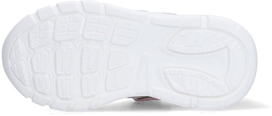 Onderkant van een roze BunniesJR sneaker met wit profielzool.