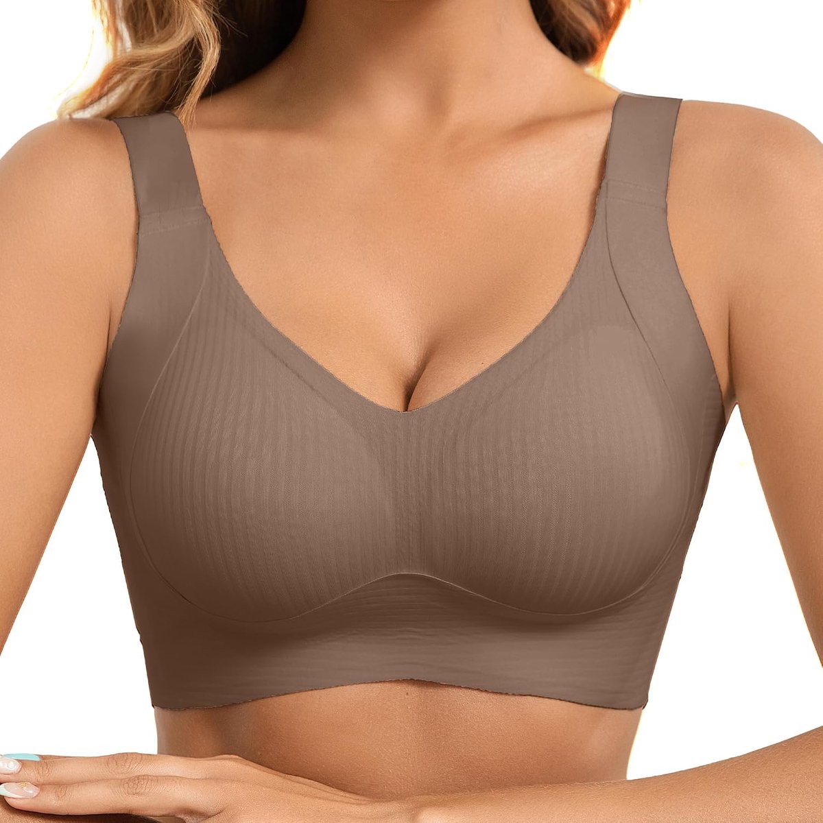 Minimizer Bh voor Grote Borsten Draadloze Volledige Dekking Push-up Optillend Effect Onderarm-gladmakend T-shirtbeha Full Figure Support