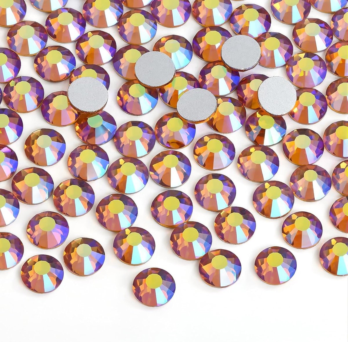 Steentjes platte achterkant strass niet-hotfix glazen edelstenen voor nail art, kleding, telefoonhoesjes, schoenen en doe-het-zelf ambachten 4,8 mm, SS20/1440 stuks, Topaz AB