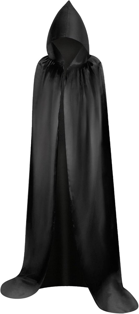 Unisex Cape Met Capuchon Damescape Halloween Kostuum Zwart