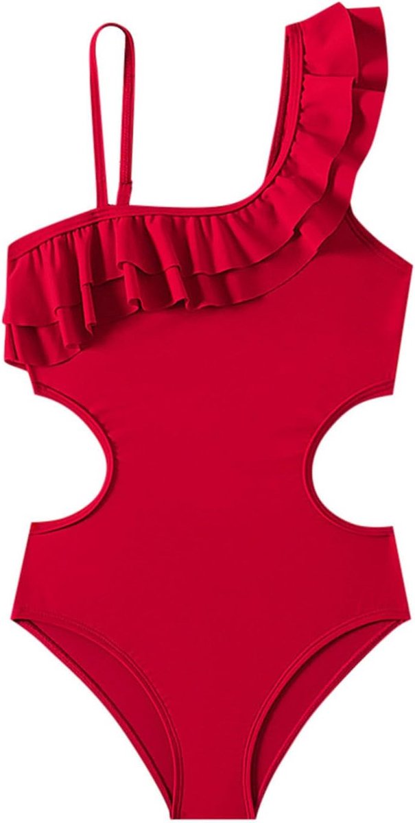 Badpak meisjes badpak kinderen eendelig badmode ruches volants polka dots patroon strandvakantie zomer badmode set A18