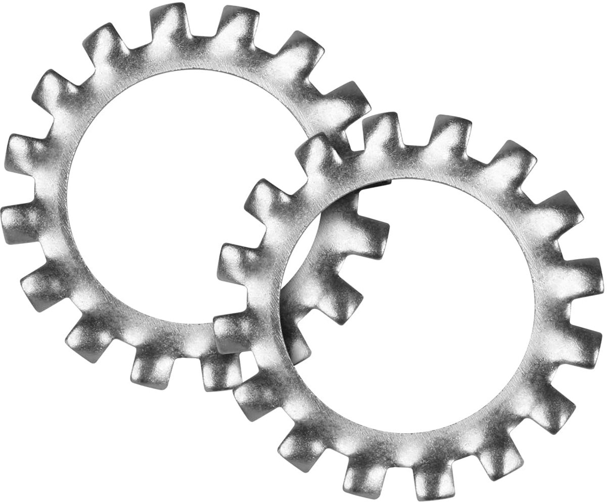 Borgringen, gekartelde buitenvertanding, sluitringen, roestvrij staal 304, klemschijven, groot assortiment, veerringen voor schroefbevestiging