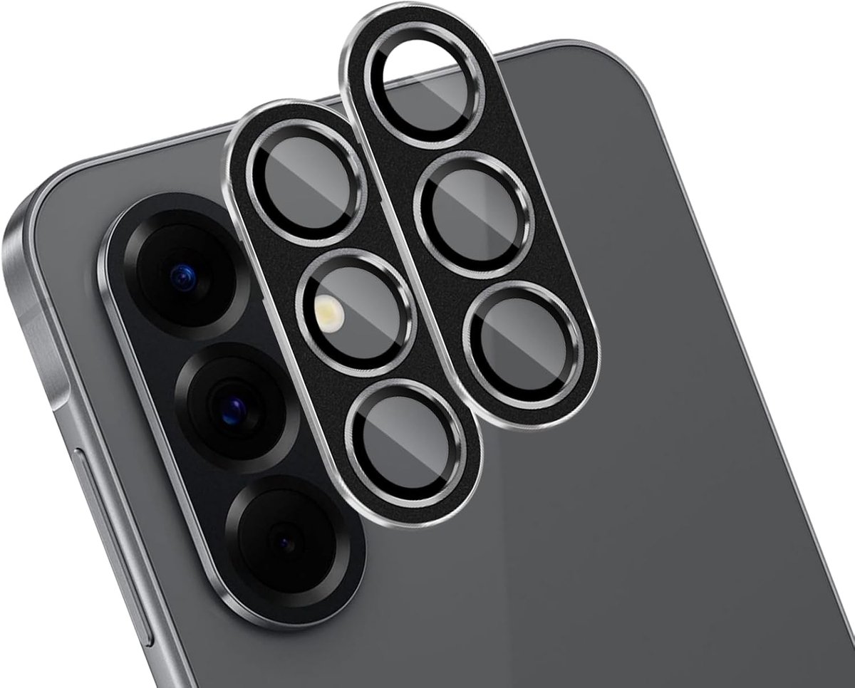 Camerabescherming voor Samsung Galaxy A26 / A36 / A56 5G pantserglas, 2 stuks 9H hardheid, anti-kras, metalen lensfolie, beschermglas, zwart