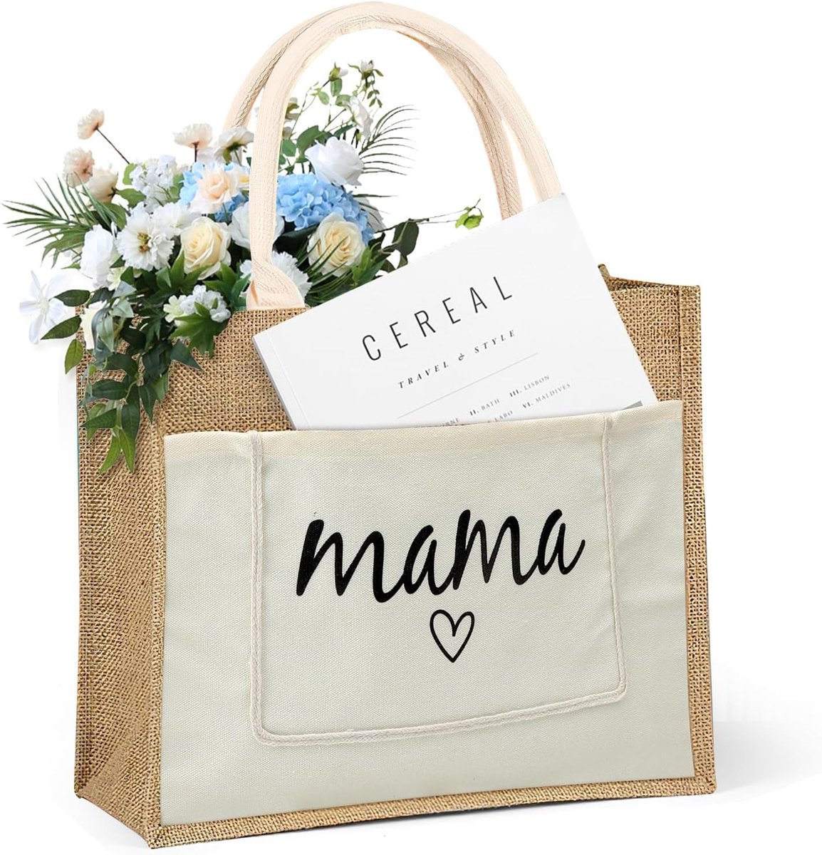 Duurzame jute tas voor moeders, perfecte boodschappentas en stijlvolle tote bag voor dames