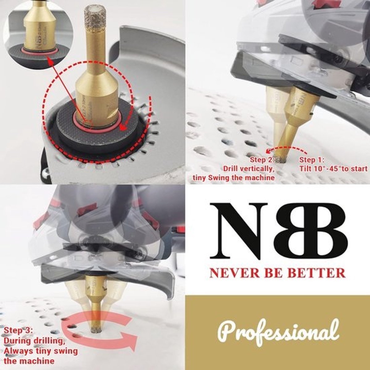 Diamant Boor voor Professioneel Gebruik - Voor Tiling en Harde Materialen met M14 Aansluiting