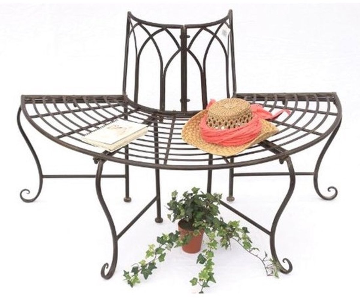 Tuinbank Ronde Bank Metaal 127 cm Bruin