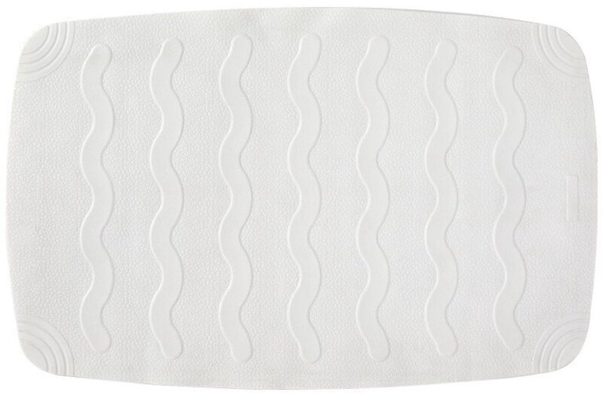 Badkamermat geschikt voor zuignappen, rubber, wit, 45 x 75 cm