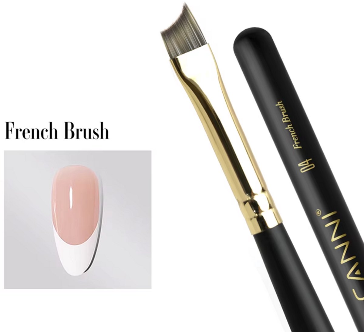 Canni French Brush - Acryl Penseel - Gel Penseel - Nail Art Penselen - Nail Brush - Nail Liner Brush - Acrylic - Nepnagels - Builder Gel Penseel