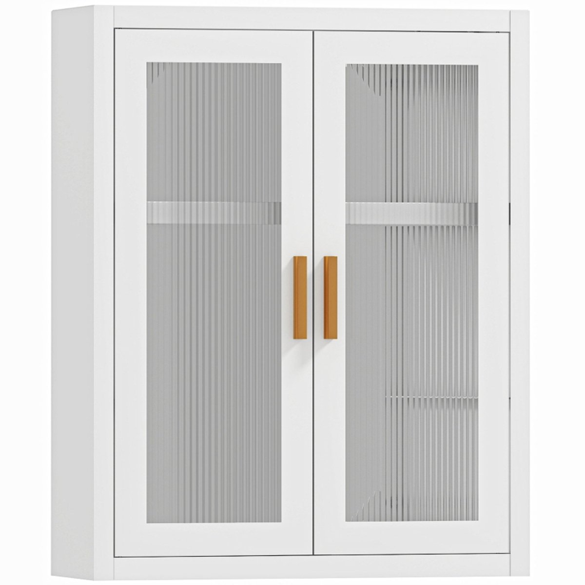 Badkamerkast - Kast - Wandkast - Met deur - 40 x 14 x 50 cm - Metaal - Wit