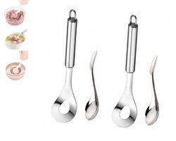 4stuks - gehaktballen maker - gehaktballen maker voor soep - rvs gehaktballetjesmaker - gehaktballetjes maker - gehaktballenmaker - tafellepels -tafellepels klein - Keukengerei- Keukenaccessoires