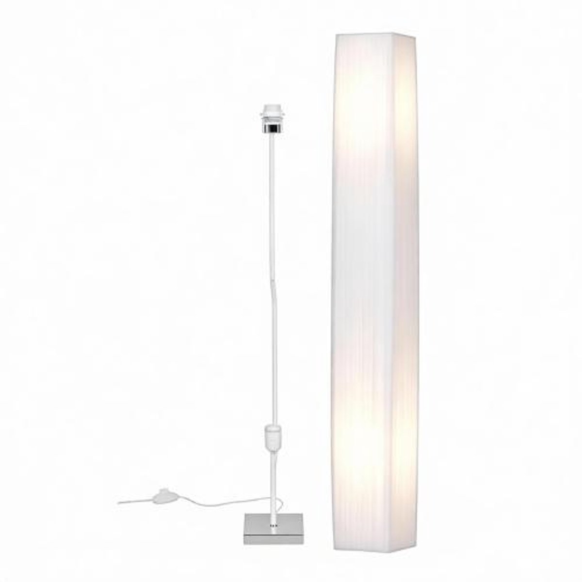 ROLIPO LED Vloerlamp – LED Lights – LED verlichting – 2x E27 Fitting – Staande hoeklamp – Minimalistische Design - 14x14x120 cm– Wit