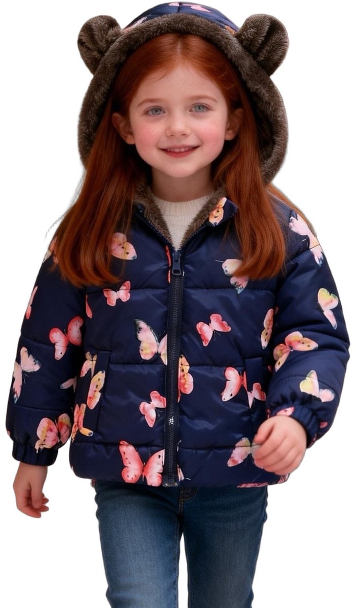 Currero Winterjas Parka Meisjes Lange Jas Meisje Wintermantel Overjas Gewatteerd Waterdicht Winter Stijlvol Mantel Kinderen Starry Night Dreamcatcher 7-8 Jaar Blauw
