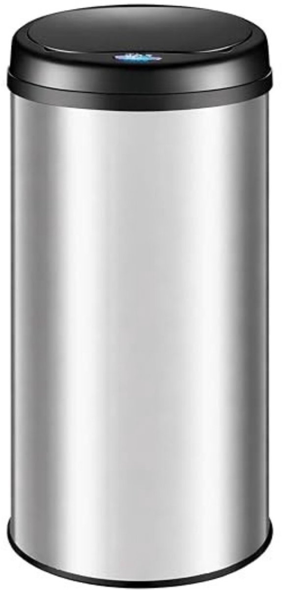 Kavora Prullenbak 50 Liter - Automatische Prullenbak Met Sensor - Waterdichte Vuilnisbak - Zilver - 31cm x 31cm x 78cm