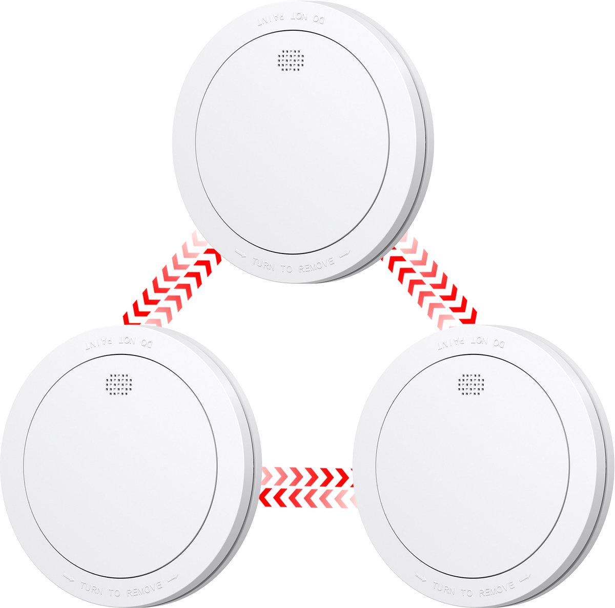 CPVAN Rookmelder Draadloos Onderling Verbindbaar - 10 Jaar Batterij - Met Magneetbevestiging - TÜV Gekeurd – EN14604 & CE Gecertificeerd – Brandalarm – Model: 3001/SD01 - 3 Stuks