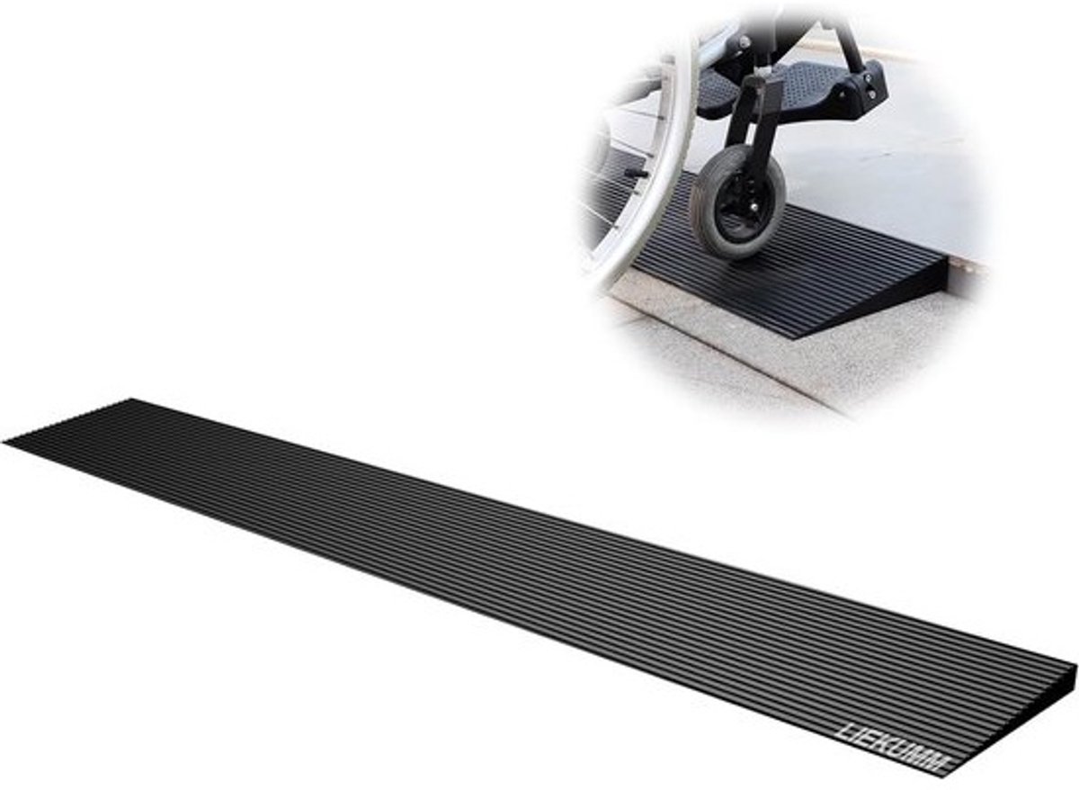 Antislip Rubberen Drempelhulp voor Rolstoel en Scooter - 90cm Breed
