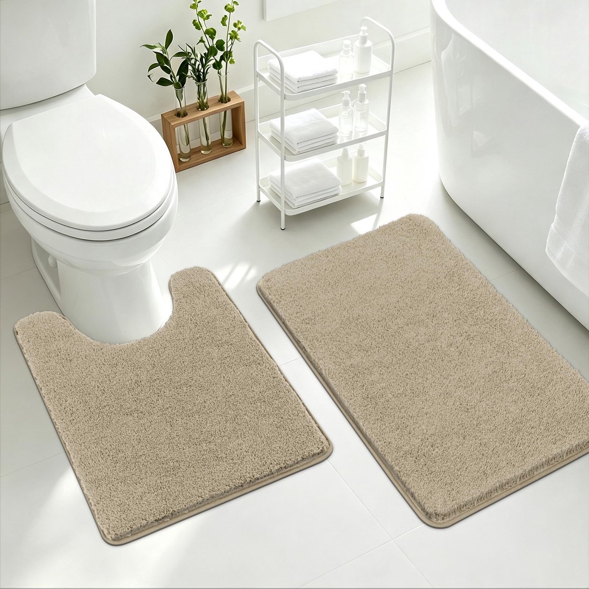 Badkamermatset 2-delig - extreem absorberend - antislip - zacht en comfortabel gebruik - ShopVlot