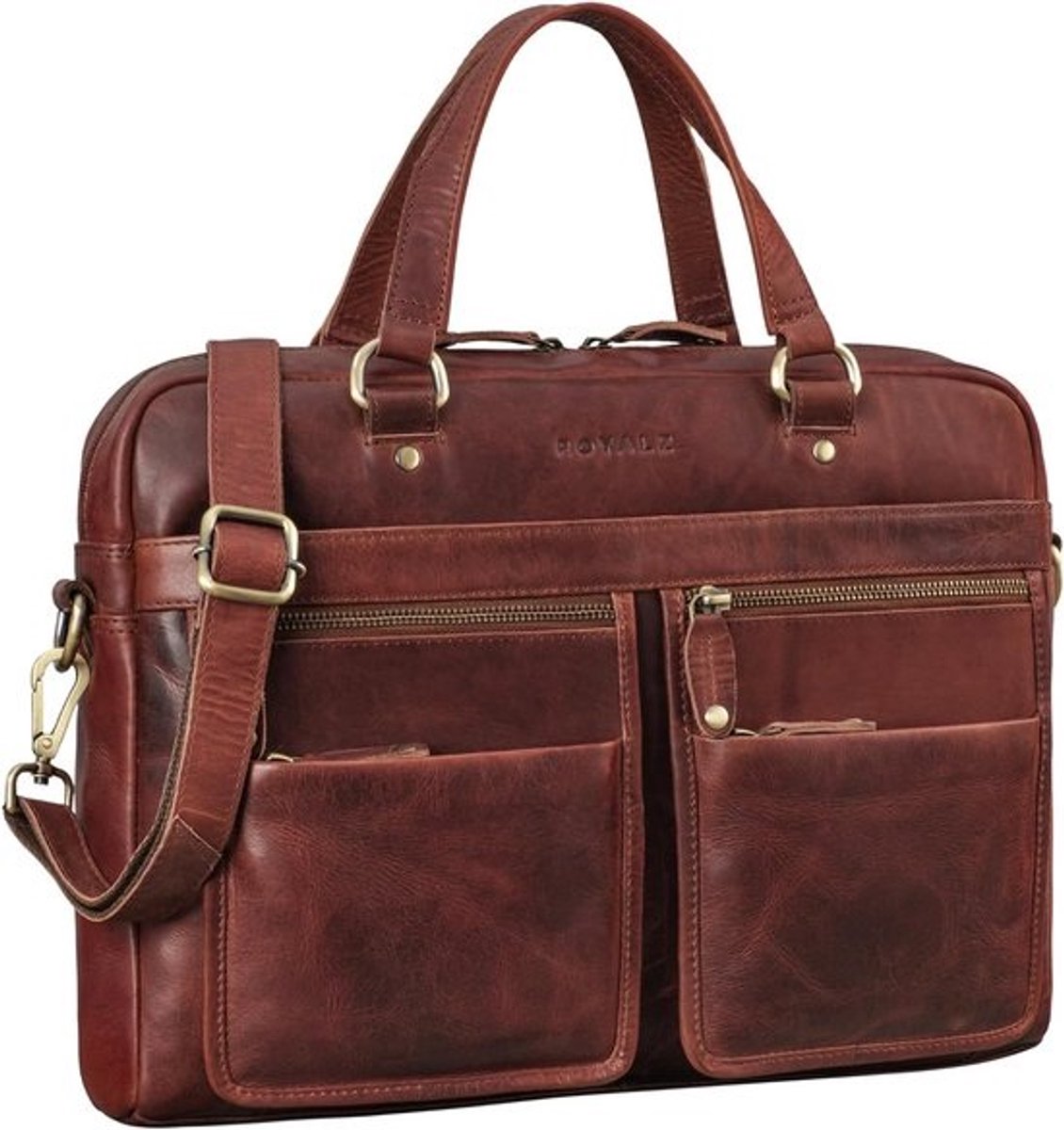 Leren Laptoptas 14 Inch Schoudertas Messengertas Vintage Heren & Dames