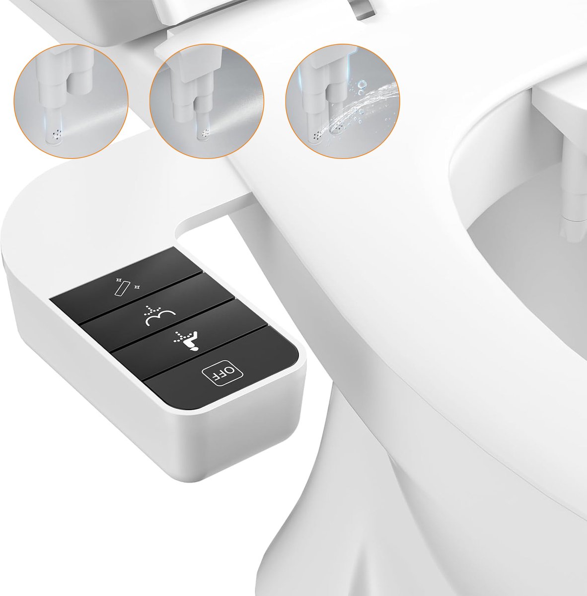 Bidetopzetstuk Voor Toilet - Uitschuifbare Zelfreinigende Koudwaterbidets - Bidet-Opzetstuk Voor Toiletbril Met Drukregeling