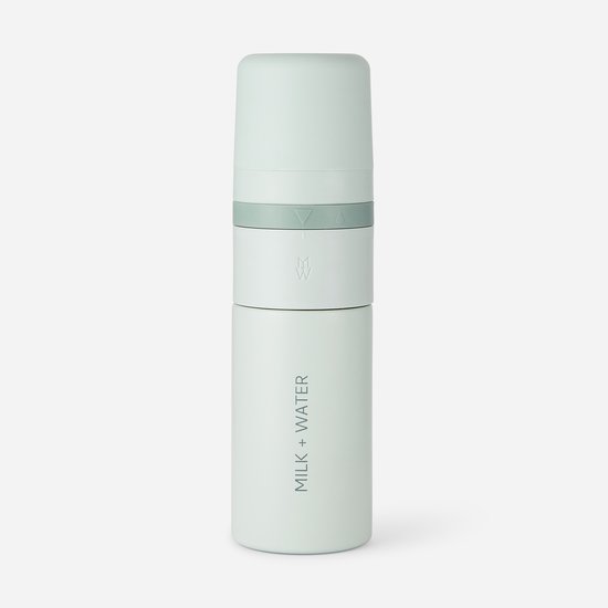 MILK + WATER™ Unieke Alles-in-1 Thermo Babyfles 266ml Medium Flow - Geïntegreerde Poederkamer - Olive Green — afbeelding 5