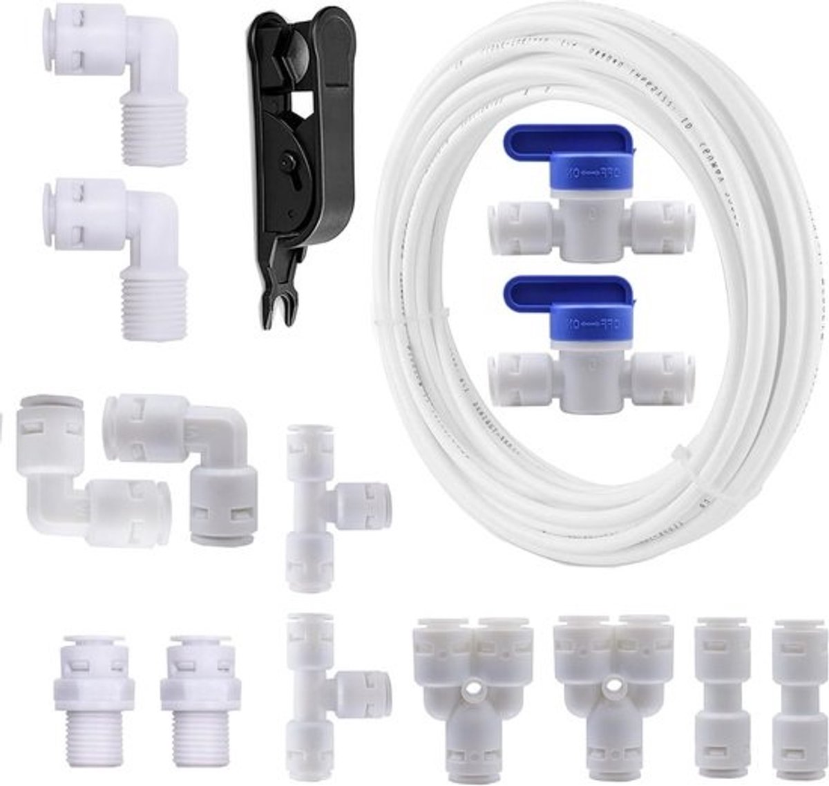 Universele 5 Meter Aansluitset voor Waterfilters en Waterkoelers, 14 Delig RO Fittingen