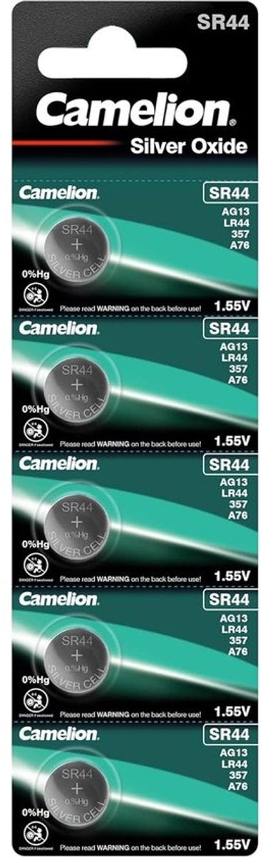Camelion SR44 Zilveroxide Knoopcelbatterij 1,5V (5 Stuks)