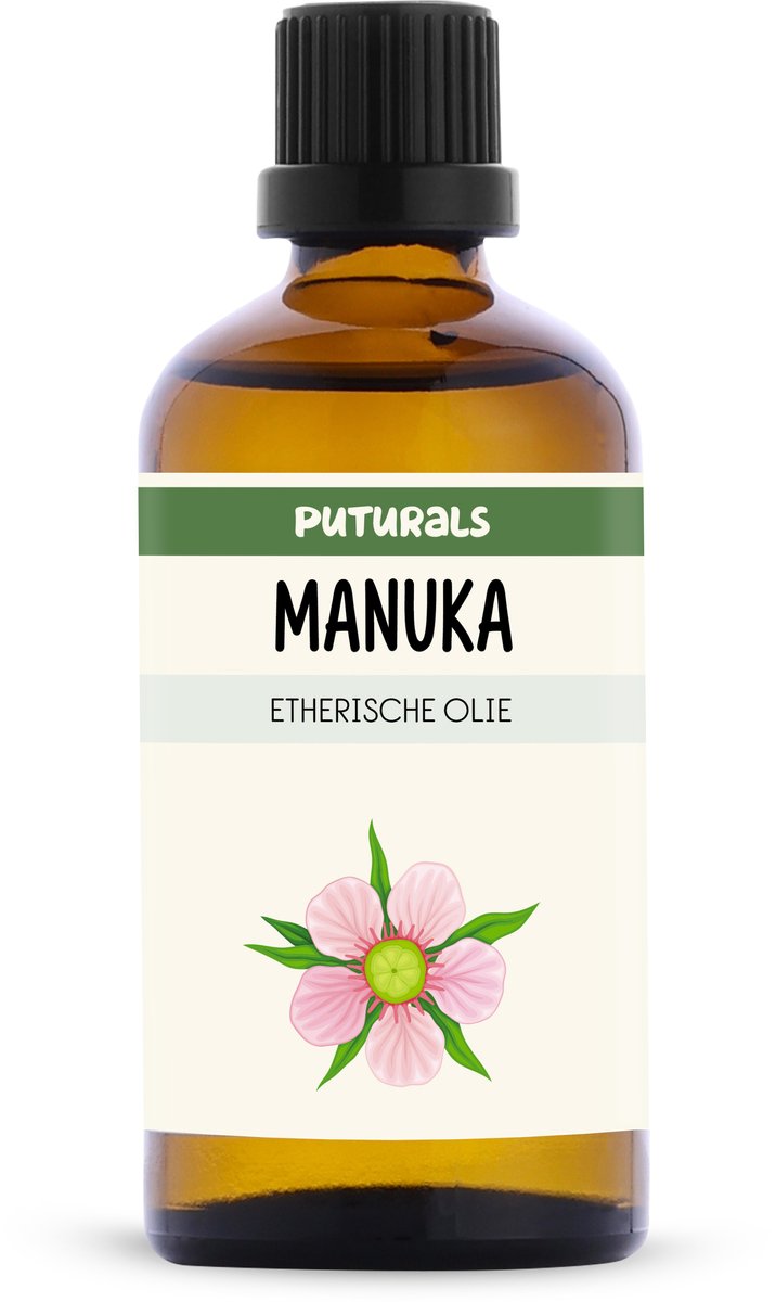 Puturals Manuka Etherische Olie 100% Natuurlijk - 100 ml - Puur, Antibacteriële en Zuiverend - Manuka Olie voor Huid, Haar en Aromatherapie