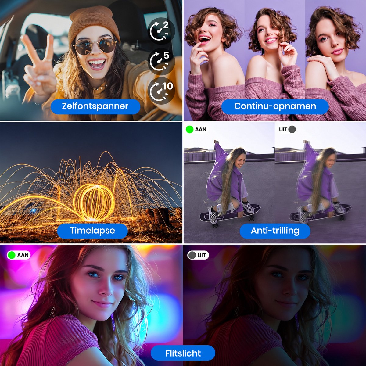 Digisand Digitale Camera 8K met WiFi– 88MP – Dubbele Lens Fotocamera – 3.2" IPS Touchscreen – Compact Camera met 16x Digitale Zoom – Vlog Camera vor Autofocus – EIS – Inclusief 128GB SD Kaart thumbnail 5