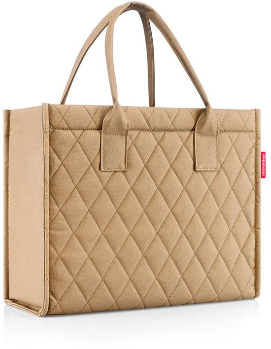 Reisenthel shopper in ruitpatroon, beige.