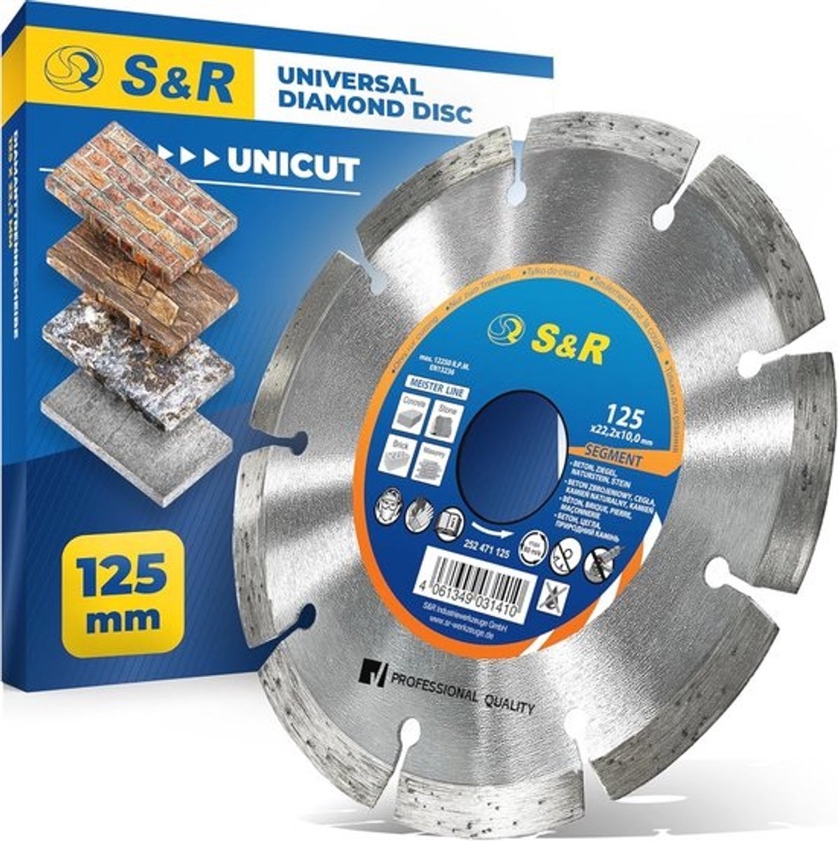 Diamantschijf 125mm – Universele Slijpschijf voor Beton, Graniet, en Tegels