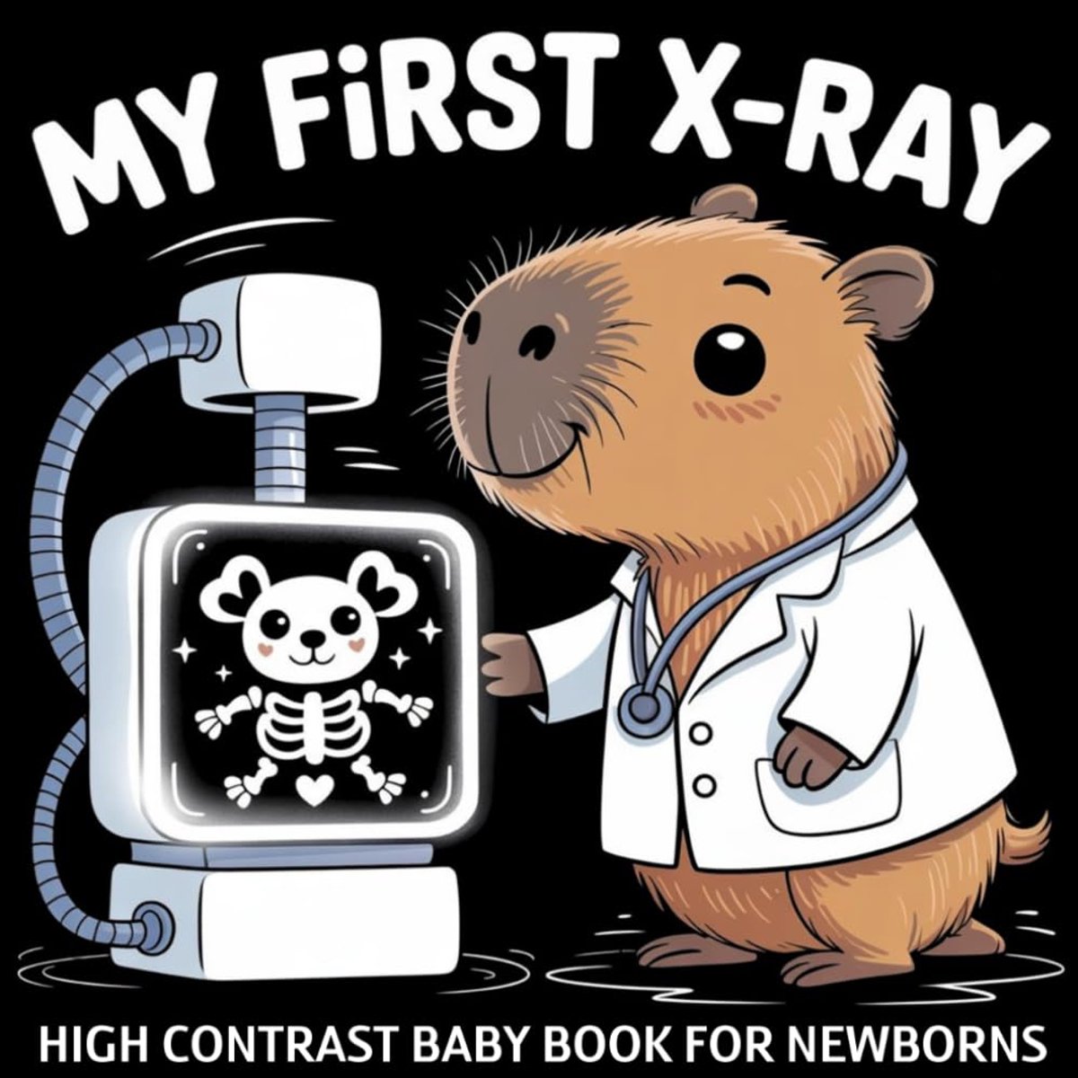 first X-Ray High Contrast Baby Book for Newborns 0-12 Months: Black and White X-Ray Style Anatomy Images with Bones, Body Parts, Medical Tools & Animals | Visual Stimulation for Infants
