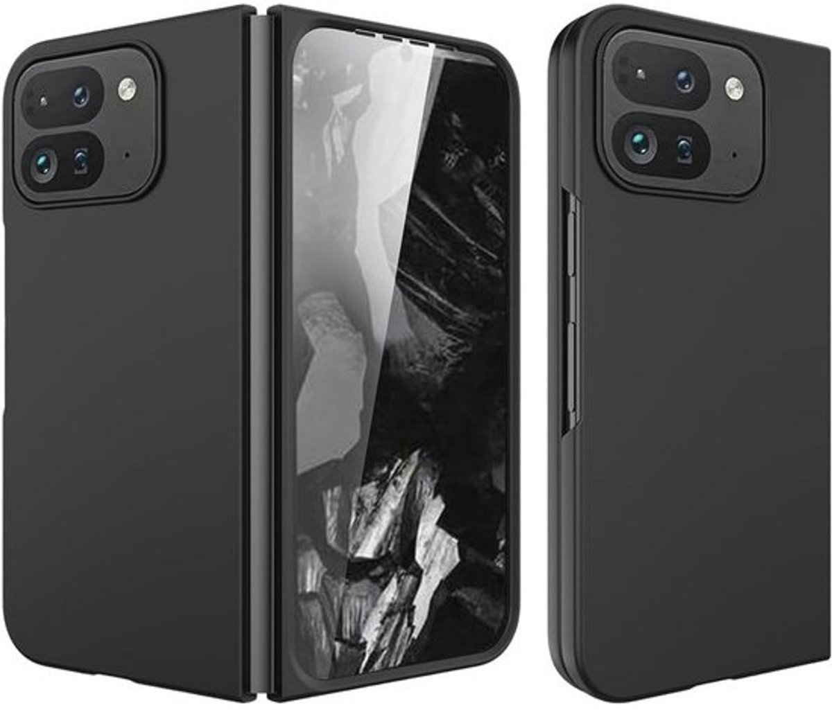 CaseGame Case Compatible with Google Pixel 9 Pro Fold with Screen Protector, Hard PC Smooth Ultra Thin Shockproof Protective Case for Pixel 9 Pro Fold for Men Women Black