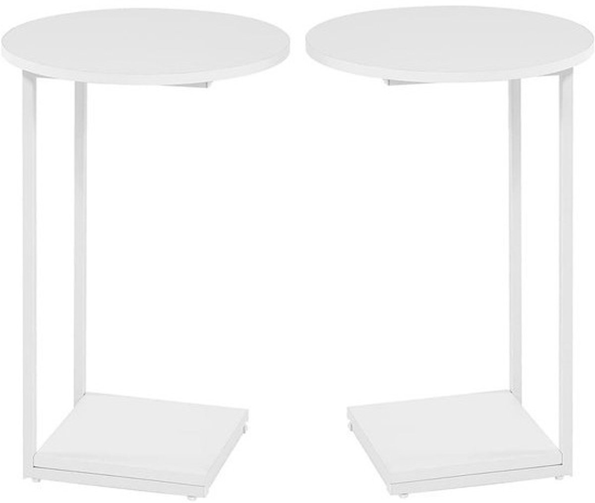 C-vormige bijzettafel set van 2 - ronde salontafel voor woonkamer en slaapkamer