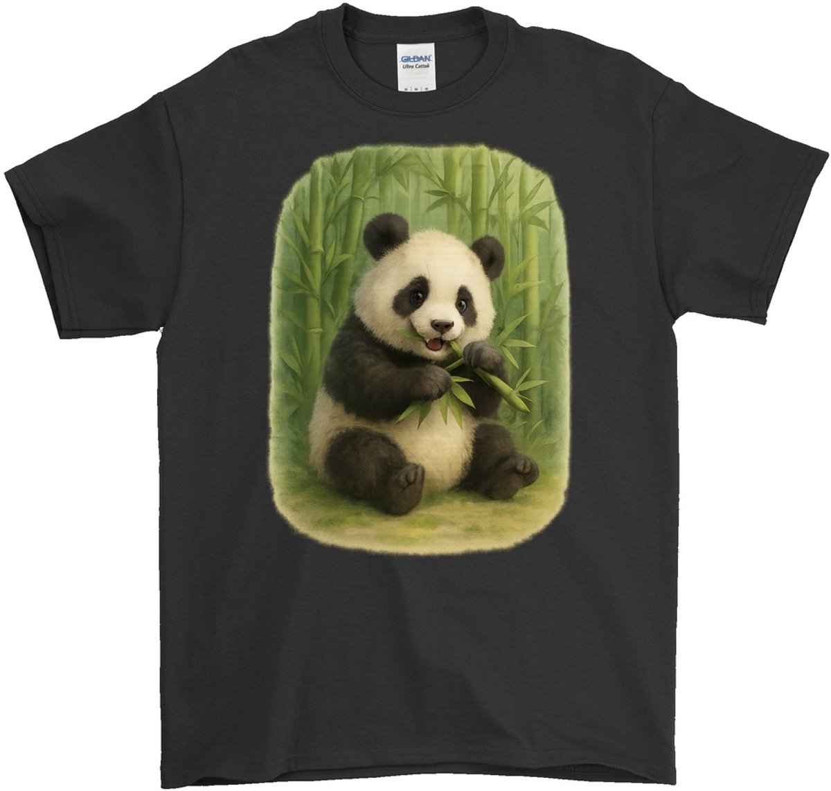 Panda Shirt – Schattige Panda met Bamboe – Dierlijke Outfit – Unisex T-Shirt voor Dames & Heren – Origineel Cadeau