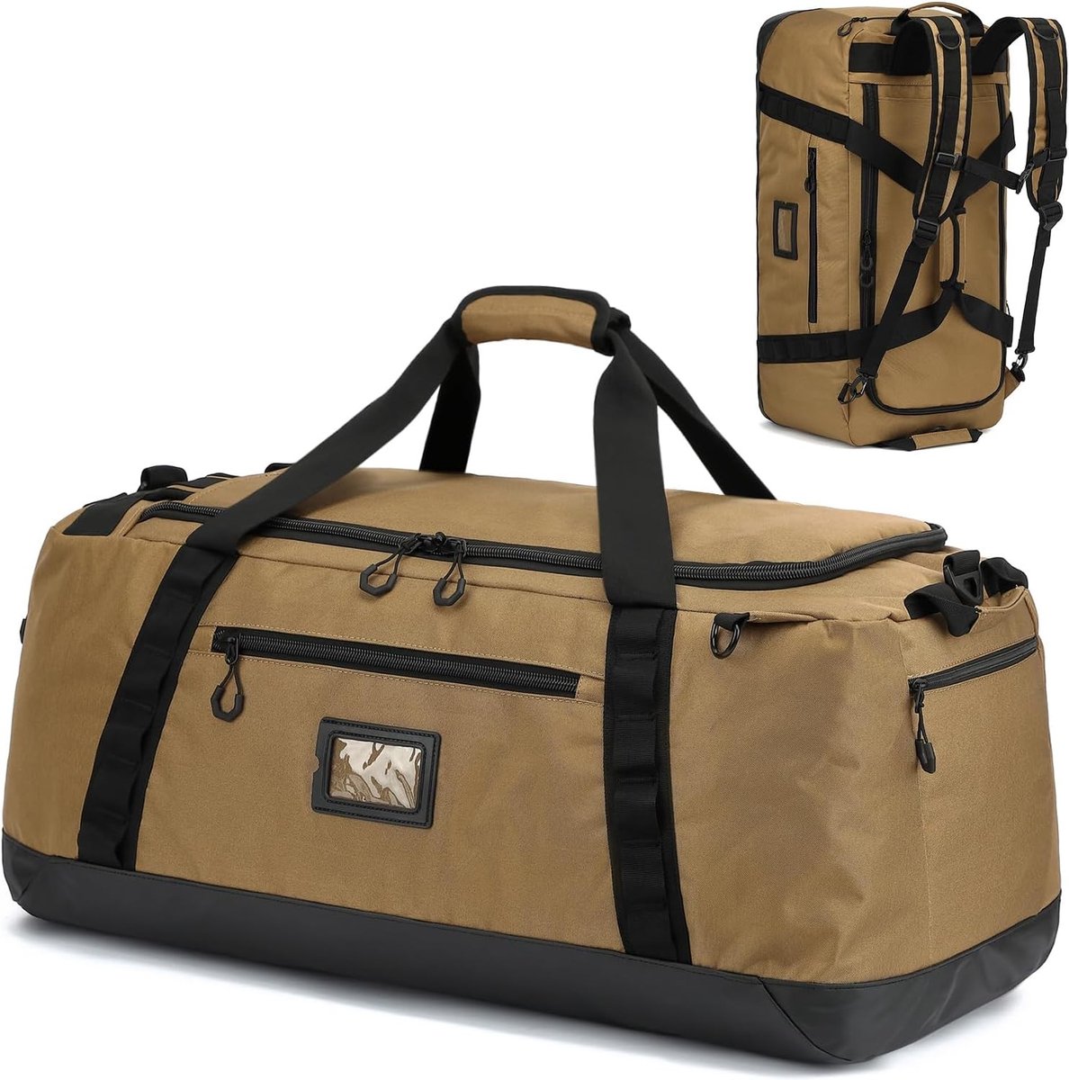 Grote Lichtgewicht Reisbagage van 100L voor Mannen en Vrouwen, Handbagage voor Vakantie, Camping en Sportactiviteiten, 76 cm, Bruin