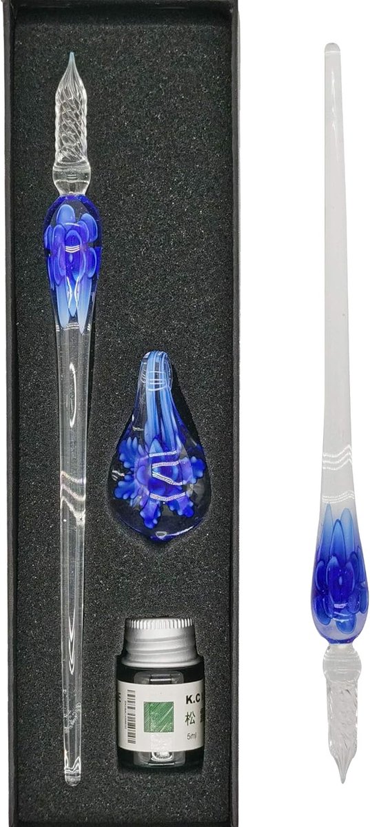 dip pen set, Glazen pen, kalligrafie-pen en inkt, voor kunst,schilderen, wenskaarten, handtekeningen, kalligrafie