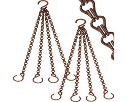 2 Packs 24 Inch Heavy Duty Copper-Colored Metal Hooks and Hanging Chains for Garden Plants and Decorations