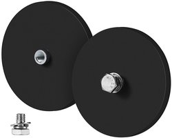 Set van 2 Neodymium Magneten Ø 88 mm met Rubber Coating en M8 Schroefgat - 55 kg Trekkracht voor Bevestigen van Verlichting en Accessoires
