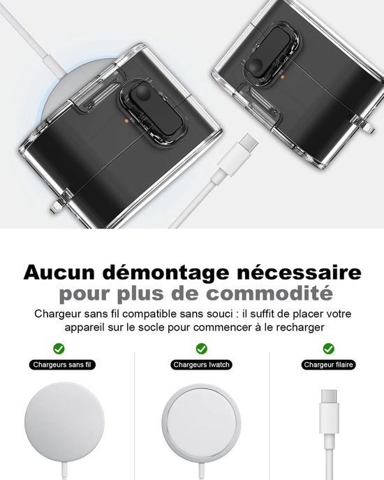 zwarte TPU-hoes voor Sony-WF-1000XM6 - Accessoires inbegrepen: draagkoord en 8-vormige ring - Krasbestendige schokbescherming, directe installatie, helder ontwerp — afbeelding 5