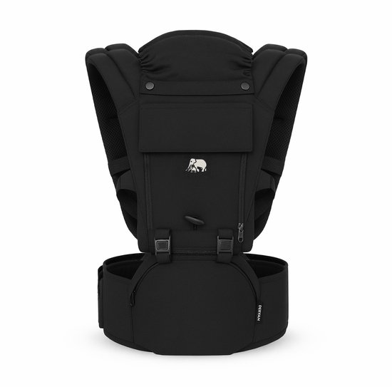 Deryan Pack Luxe Ergonomische draagzak - Babydrager + Opbergvakjes - Zwart van Deryan — afbeelding 4