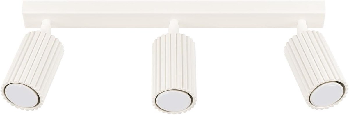 Lighting Plafondlamp - Hanglamp - Aluminium - 3 Kappen - 45 x 6,5 x 16,5 cm - Karbon Beige